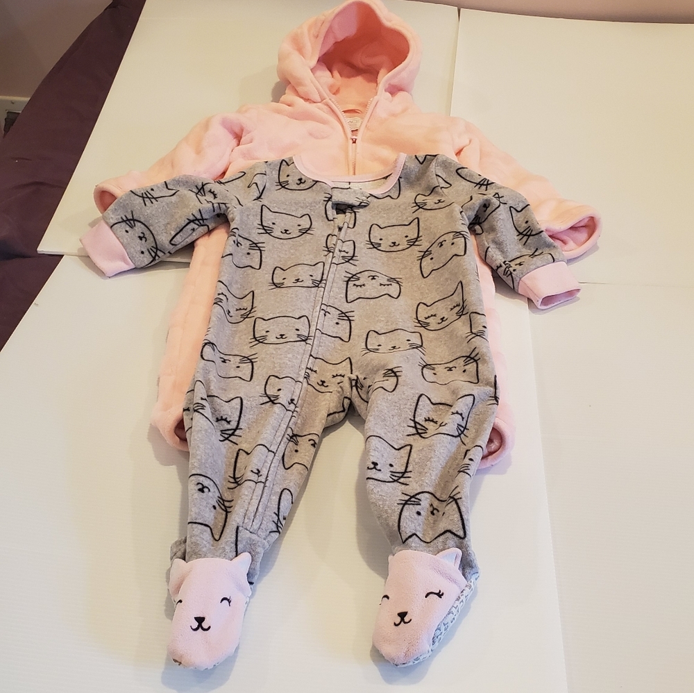 Bundle of 2 Carter 12 Mos. Kittie Sleeper + 1